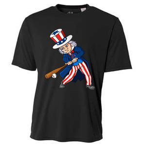 Uncle Sam Baseball 4th Of July Patriotic Cooling Performance Crew T-Shirt