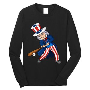 Uncle Sam Baseball 4th Of July Patriotic Long Sleeve Shirt