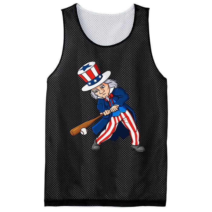 Uncle Sam Baseball 4th Of July Patriotic Mesh Reversible Basketball Jersey Tank