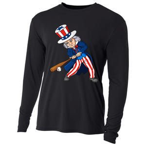 Uncle Sam Baseball 4th Of July Patriotic Cooling Performance Long Sleeve Crew