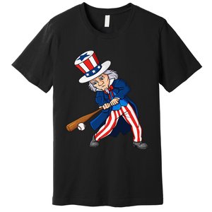 Uncle Sam Baseball 4th Of July Patriotic Premium T-Shirt