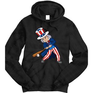 Uncle Sam Baseball 4th Of July Patriotic Tie Dye Hoodie