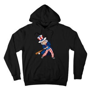 Uncle Sam Baseball 4th Of July Patriotic Tall Hoodie