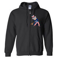 Uncle Sam Baseball 4th Of July Patriotic Full Zip Hoodie