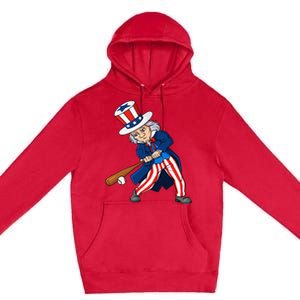 Uncle Sam Baseball 4th Of July Patriotic Premium Pullover Hoodie