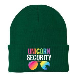 Unicorn Security Birthday Family Halloween Costume Mom Dad Knit Cap Winter Beanie