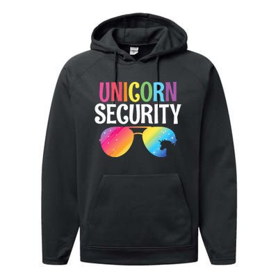 Unicorn Security Birthday Family Halloween Costume Mom Dad Performance Fleece Hoodie