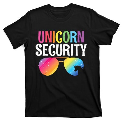 Unicorn Security Birthday Family Halloween Costume Mom Dad T-Shirt