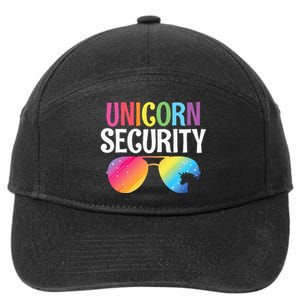 Unicorn Security Birthday Family Halloween Costume Mom Dad 7-Panel Snapback Hat