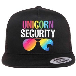 Unicorn Security Birthday Family Halloween Costume Mom Dad Flat Bill Trucker Hat