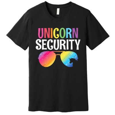 Unicorn Security Birthday Family Halloween Costume Mom Dad Premium T-Shirt