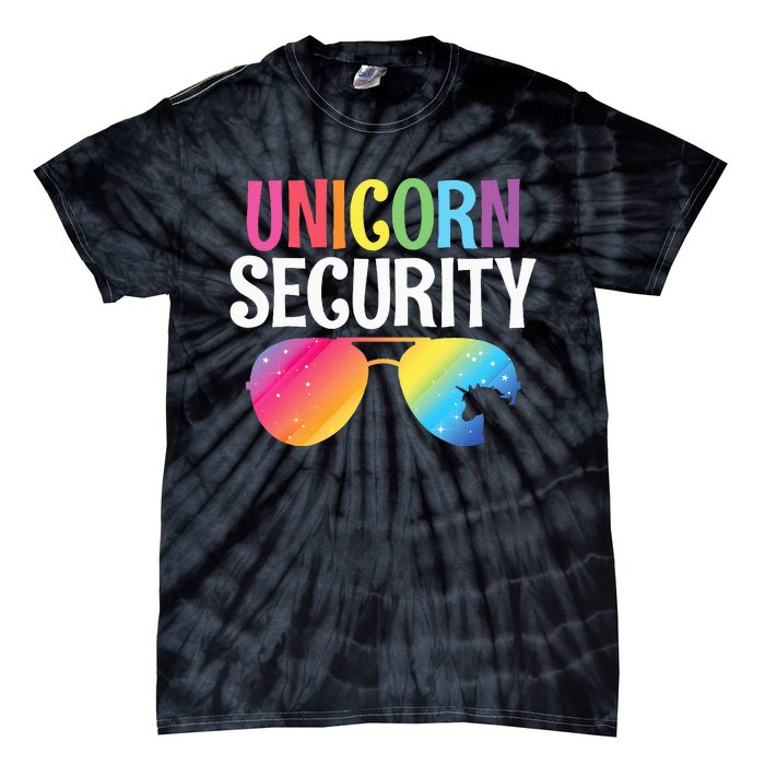 Unicorn Security Birthday Family Halloween Costume Mom Dad Tie-Dye T-Shirt