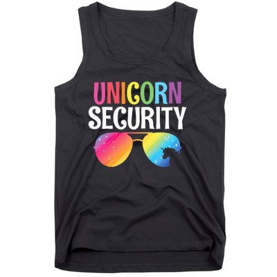 Unicorn Security Birthday Family Halloween Costume Mom Dad Tank Top