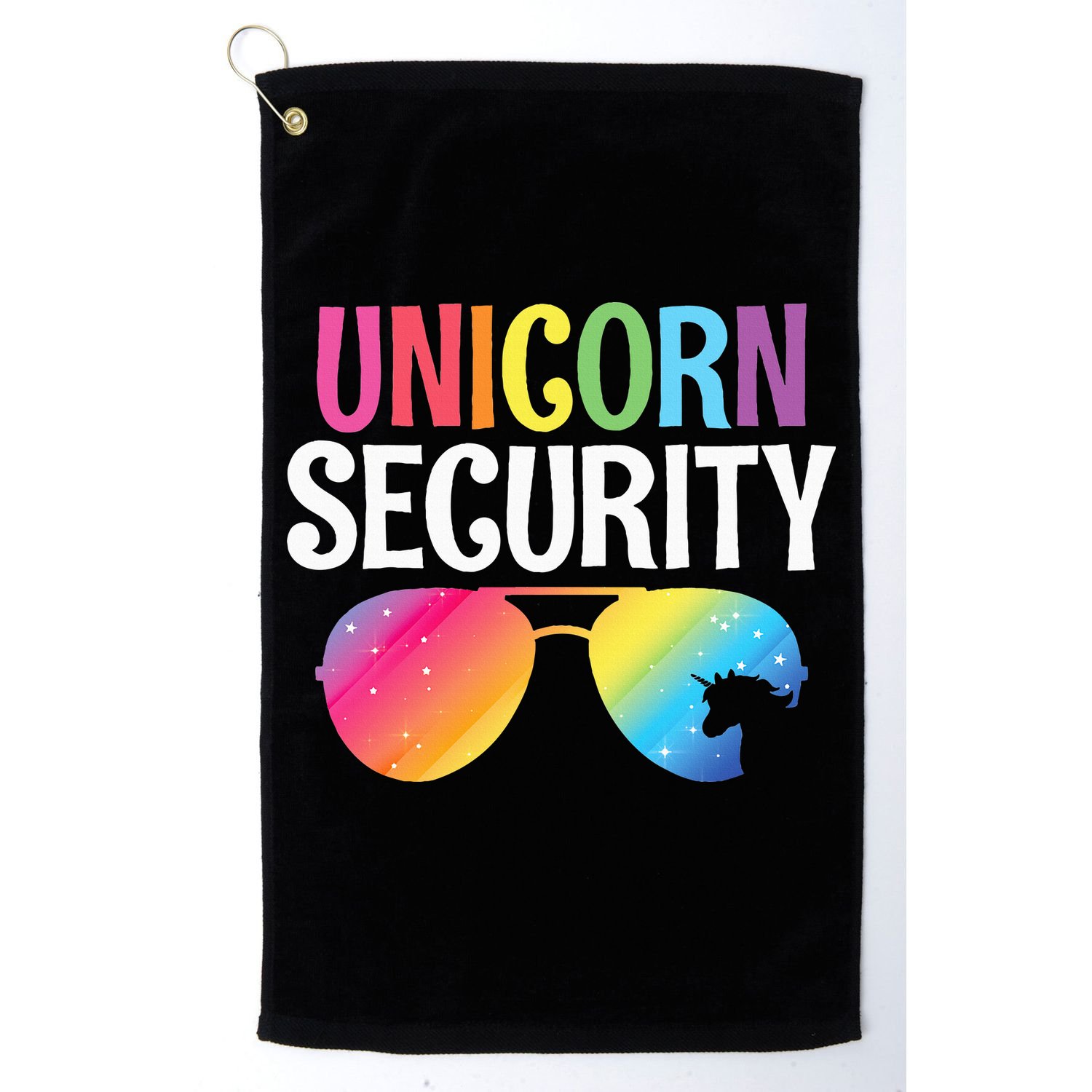 Unicorn Security Birthday Family Halloween Costume Mom Dad Golf Towel