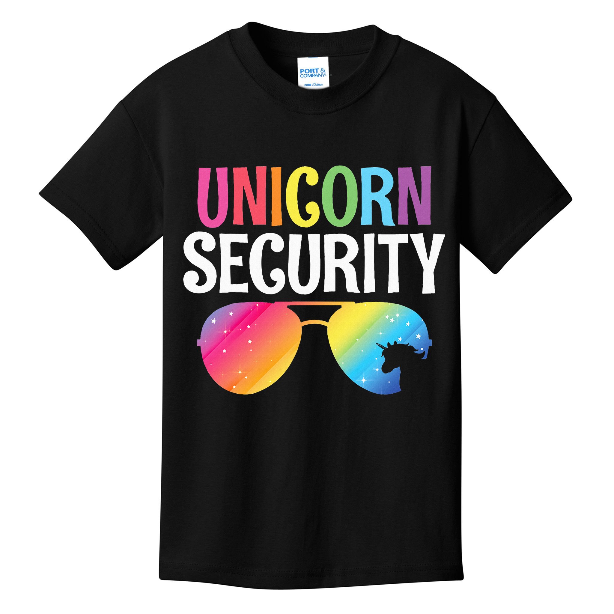 Unicorn Security Birthday Family Halloween Costume Mom Dad Kids T-Shirt