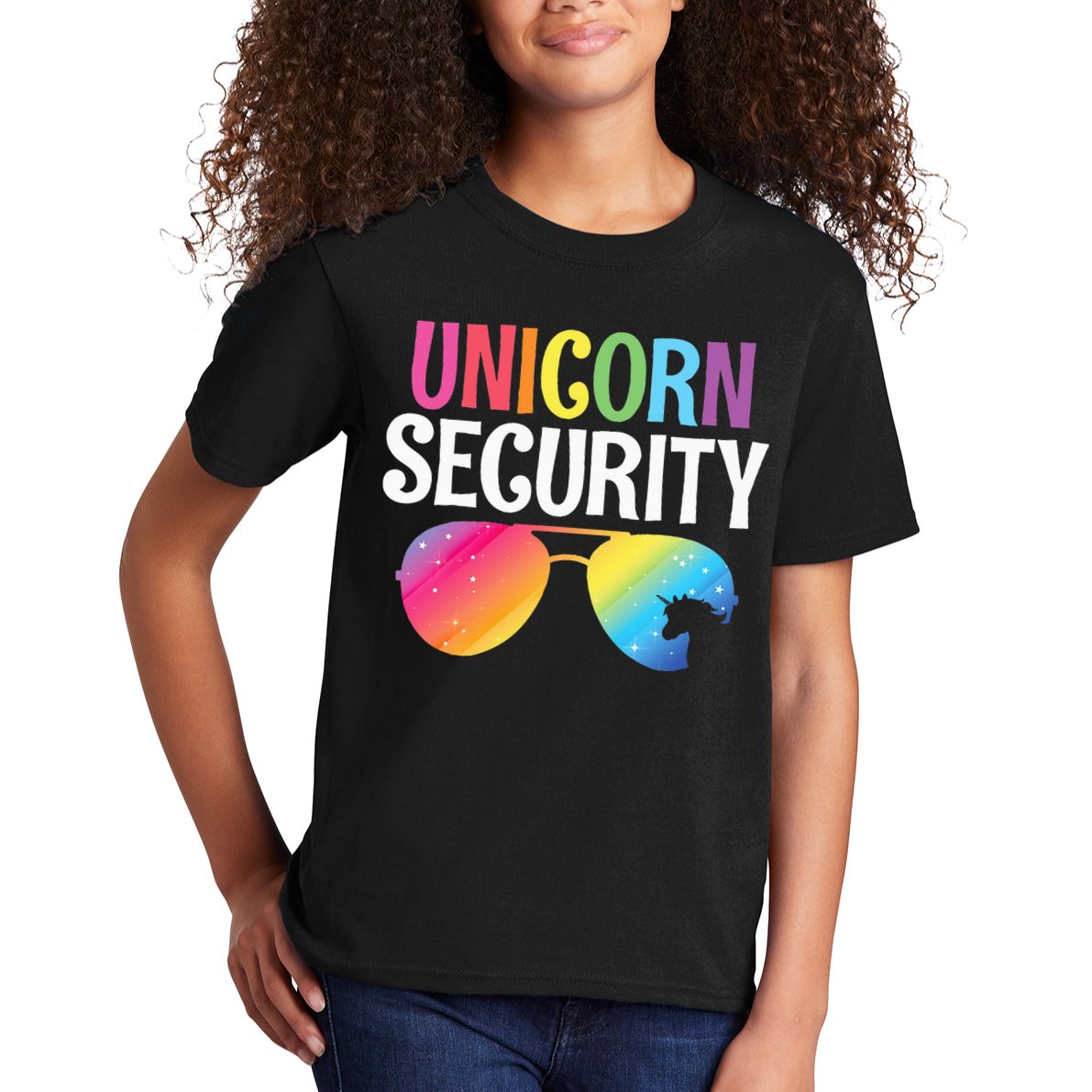 Unicorn Security Birthday Family Halloween Costume Mom Dad Kids T-Shirt