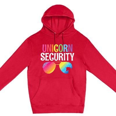 Unicorn Security Birthday Family Halloween Costume Mom Dad Premium Pullover Hoodie