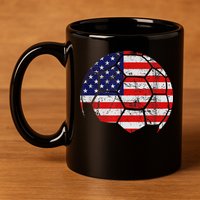 USA Soccer Ball Flag Jersey 11oz C Handle Ceramic Mug