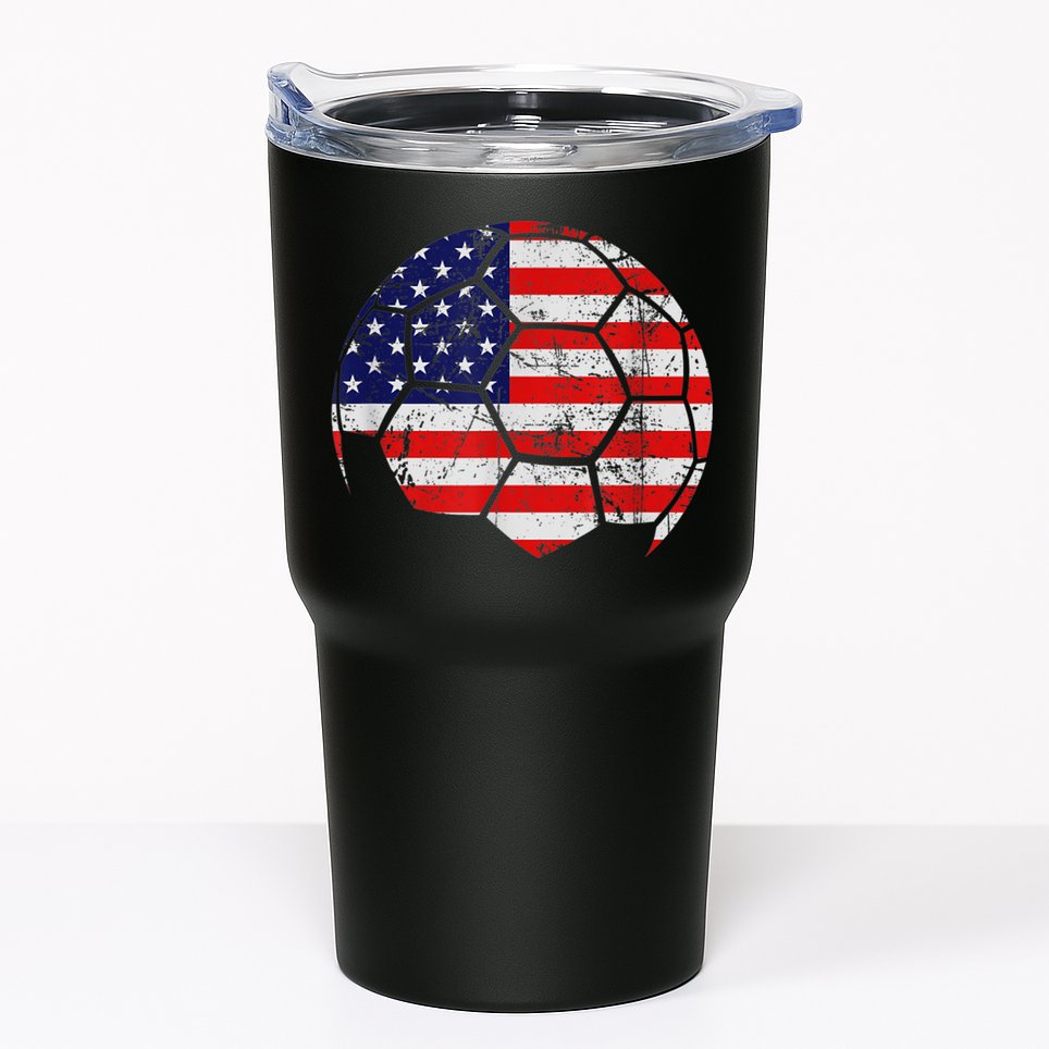 USA Soccer Ball Flag Jersey Tumbler