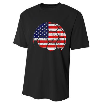 USA Soccer Ball Flag Jersey Performance Sprint T-Shirt