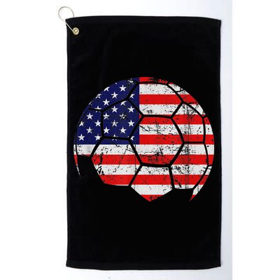 USA Soccer Ball Flag Jersey Golf Towel