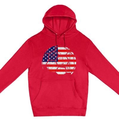 USA Soccer Ball Flag Jersey Premium Pullover Hoodie