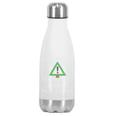 Ugly Sweater Bah Humbug Christmas Spirit Error 404 Gift Stainless Steel Insulated Water Bottle