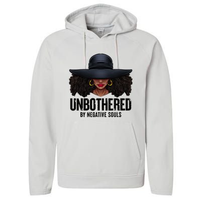 Unbothered Sassy Black Queen African American Ladies Gifts Performance Fleece Hoodie