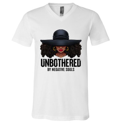 Unbothered Sassy Black Queen African American Ladies Gifts V-Neck T-Shirt