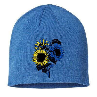 Ukraine Sunflower Blue Yellow Ukrainian Flag Support Ukraine Gift Sustainable Beanie