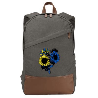 Ukraine Sunflower Blue Yellow Ukrainian Flag Support Ukraine Gift Cotton Canvas Backpack
