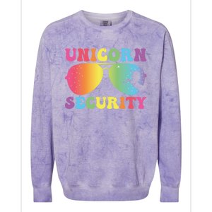 Unicorn Security Birthday Family Halloween Costume Mom Dad Cute Gift Colorblast Crewneck Sweatshirt