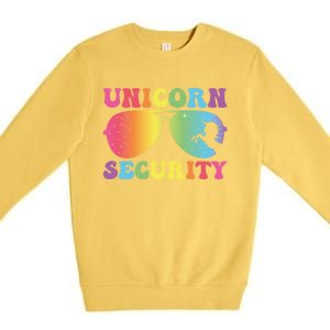 Unicorn Security Birthday Family Halloween Costume Mom Dad Cute Gift Premium Crewneck Sweatshirt