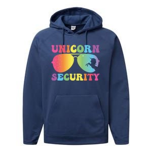 Unicorn Security Birthday Family Halloween Costume Mom Dad Cute Gift Performance Fleece Hoodie