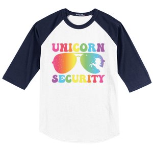 Unicorn Security Birthday Family Halloween Costume Mom Dad Cute Gift Baseball Sleeve Shirt