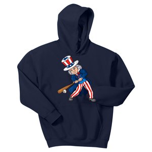 Uncle Sam Baseball 4th Of July Patriotic Boy Teens Kids Hoodie