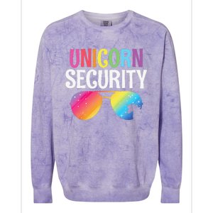 Unicorn Security Birthday Family Halloween Costume Mom Dad Colorblast Crewneck Sweatshirt