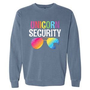 Unicorn Security Birthday Family Halloween Costume Mom Dad Garment-Dyed Sweatshirt