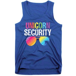 Unicorn Security Birthday Family Halloween Costume Mom Dad Tank Top