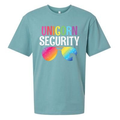 Unicorn Security Birthday Family Halloween Costume Mom Dad Sueded Cloud Jersey T-Shirt