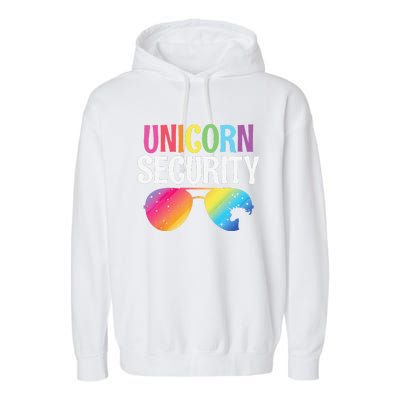 Unicorn Security Birthday Family Halloween Costume Mom Dad Garment-Dyed Fleece Hoodie