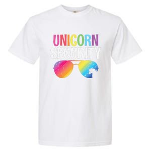 Unicorn Security Birthday Family Halloween Costume Mom Dad Garment-Dyed Heavyweight T-Shirt