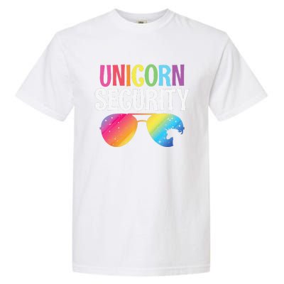 Unicorn Security Birthday Family Halloween Costume Mom Dad Garment-Dyed Heavyweight T-Shirt