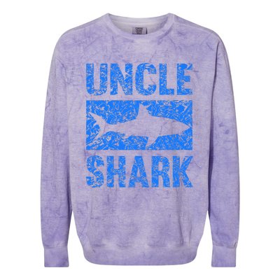 Uncle Shark Birthday Gift For Shark Lovers Colorblast Crewneck Sweatshirt