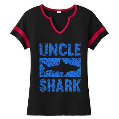 Uncle Shark Birthday Gift For Shark Lovers Ladies Halftime Notch Neck Tee