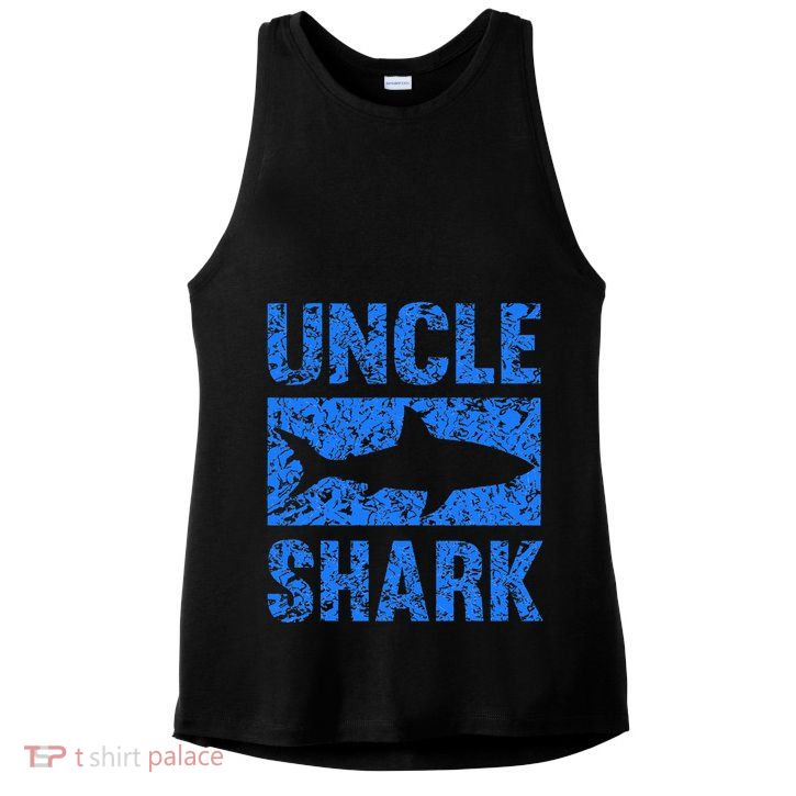 Uncle Shark Birthday Gift For Shark Lovers Ladies PosiCharge Tri-Blend Wicking Tank