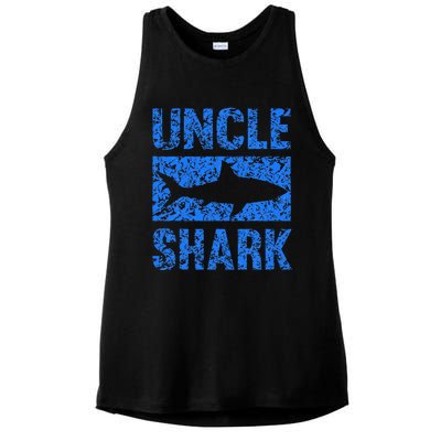 Uncle Shark Birthday Gift For Shark Lovers Ladies PosiCharge Tri-Blend Wicking Tank