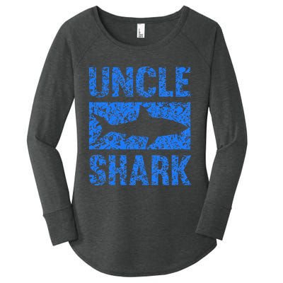 Uncle Shark Birthday Gift For Shark Lovers Women's Perfect Tri Tunic Long Sleeve Shirt