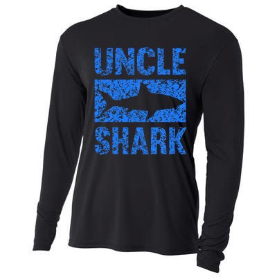 Uncle Shark Birthday Gift For Shark Lovers Cooling Performance Long Sleeve Crew