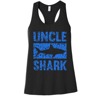 Uncle Shark Birthday Gift For Shark Lovers Women's Racerback Tank